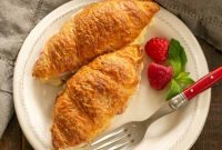 Flaky Croissant French Toast with Fresh Raspberries