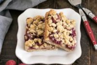 Tangy Raspberry Streusel Slices