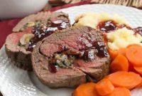 Decadent Gorgonzola Mushroom Stuffed Beef Tenderloin
