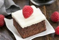 Chambord Raspberry Brownies with White Chocolate Frosting