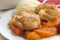 Rustic Peach Raspberry Cobbler