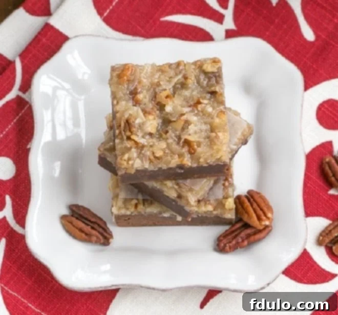 Decadent German Chocolate Brownies 1 featured 20621
