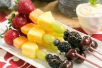 Decadent Fruit Skewers with White Chocolate Mascarpone Dip
