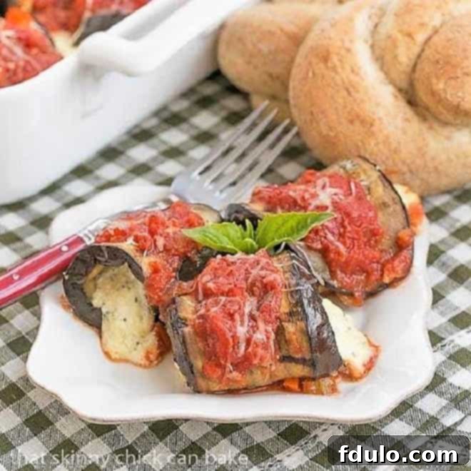 Creamy Ricotta Mozzarella Eggplant Rollatini 1 featured 25931