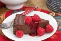Decadent Flourless Chocolate Torte with Tart Raspberry Sauce