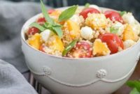Vibrant Peach Quinoa Caprese Medley