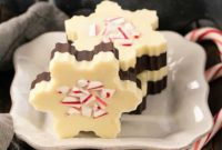 Festive Mint Bark Snowflakes