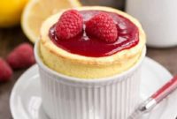 Zesty Lemon Soufflés Crowned with Raspberries