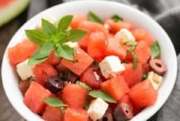 Vibrant Watermelon Feta Basil Salad with Balsamic Drizzle