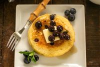 Cloud-Like Buttermilk Pancakes with Blueberry Maple Drizzle
