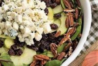 Winter Harvest Salad with Apples Pecans Blue Cheese and Dried Cherries