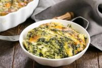 Golden Puffed Cheesy Spinach Soufflé