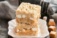 Hidden Caramel Krispie Squares
