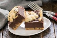 Fudge & Toffee Stuffed Chocolate Chip Bars