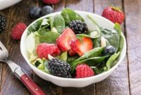 Sweet Berry and Toasted Almond Spinach Salad