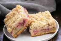 Golden Streusel Rhubarb Squares