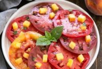 Summer Peach and Tomato Salad with Basil Vinaigrette