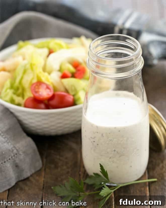 The Ultimate Ranch Dressing in a glass jar.