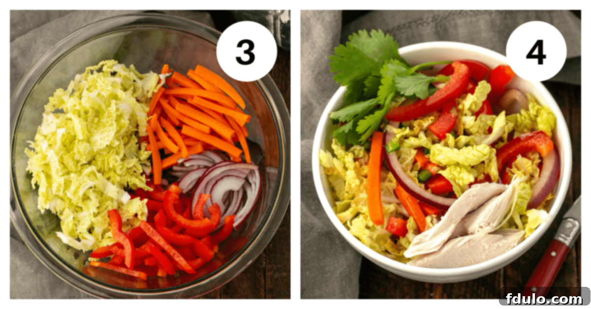 Vietnamese salad process shots 3,4.