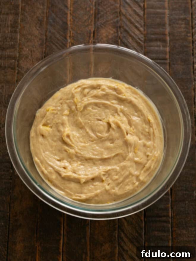 Whisk together the dry ingredients, then fold in the egg mixture just until combined.