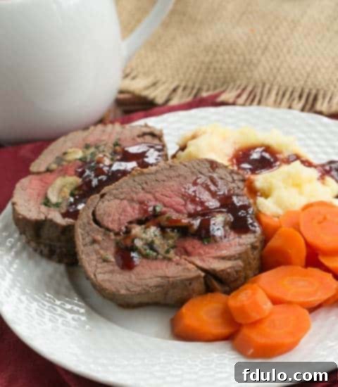 Decadent Gorgonzola Mushroom Stuffed Beef Tenderloin 3 Gorgonzola Mushroom Stuffed Beef Tenderloin | That Skinny Chick Can Bake