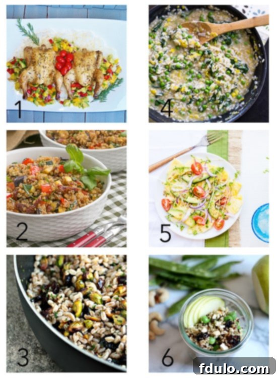 A vibrant collage of healthy spring recipes, showcasing various nutritious and appetizing dishes from different bloggers.