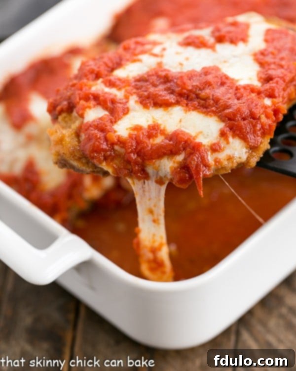 Chicken Parmesan A terrific weeknight dinner of breaded chicken topped with cheese and marinara.
