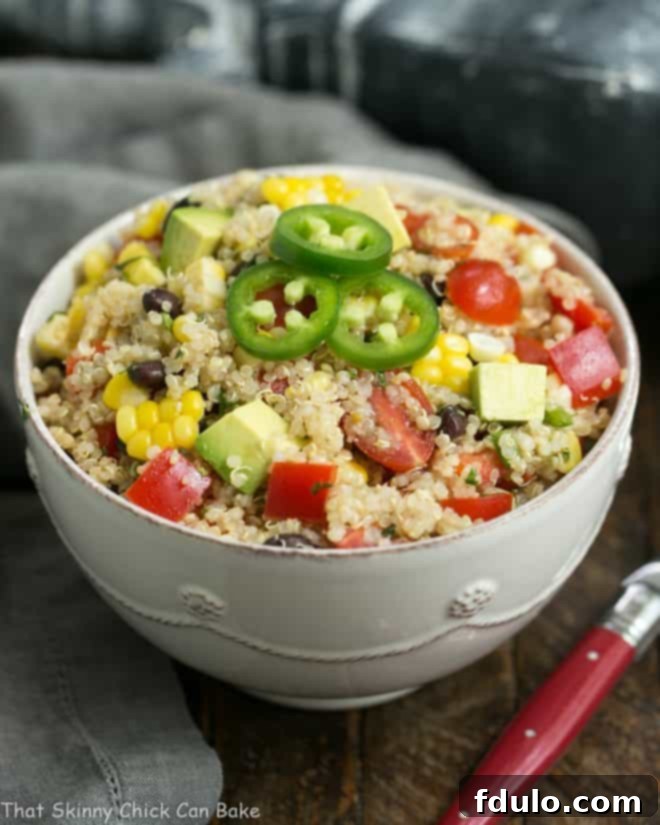 Quinoa Black Bean Salad with Lime Cumin Vinaigrette