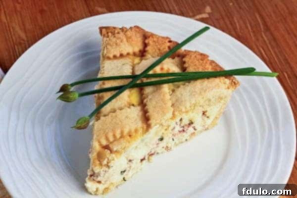 Pizza Rustica on a white plate
