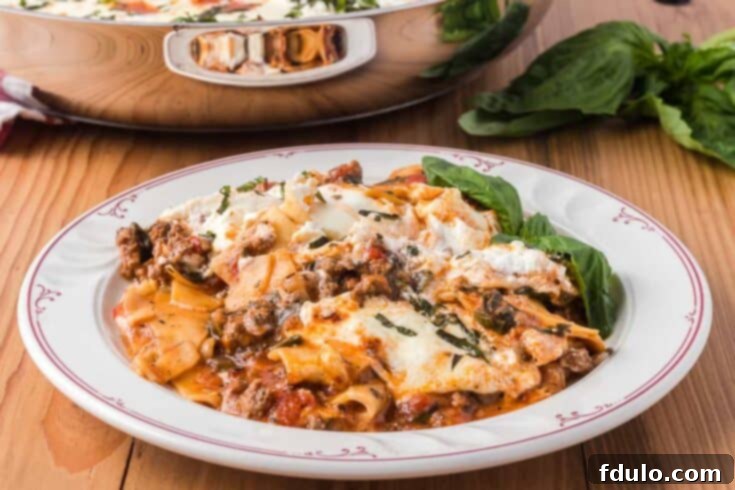 Skillet Spinach Lasagna, an easier way to make spinach lasagna.