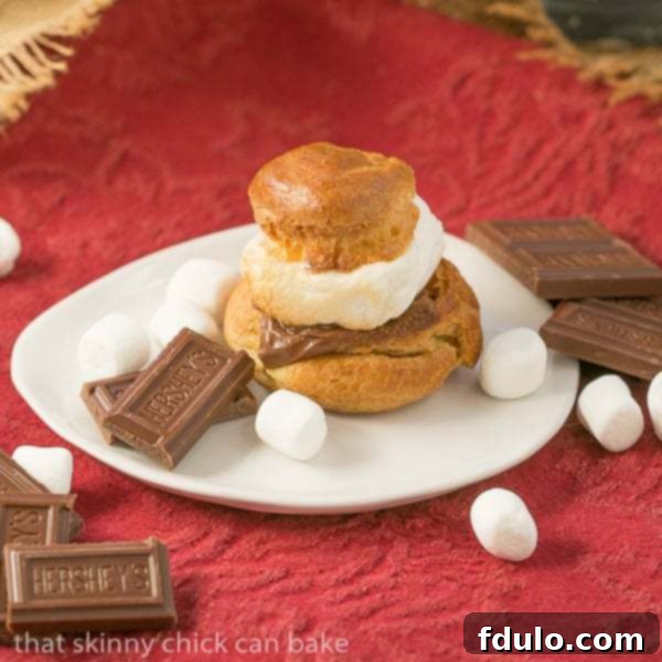 Gourmet Smores Cream Puffs 2 S'mores Cream Puffs | A gourmet s'mores dessert that will dazzle your friends!