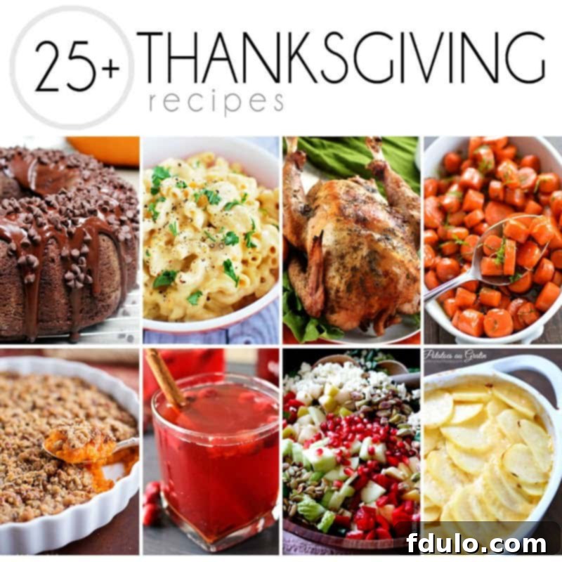 25 Best Thanksgiving recipes collage featuring a variety of holiday dishes