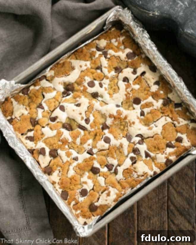 Step 9: The S'mores Cookie Bars, freshly baked to a golden brown, embodying all the fabulous flavors of the classic campfire treat in a layered dessert.