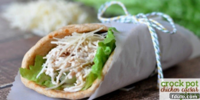 Easiest Slow Cooker Chicken Caesar Wraps