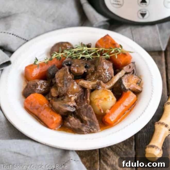 Slow Cooker Beef Stew with Mushrooms