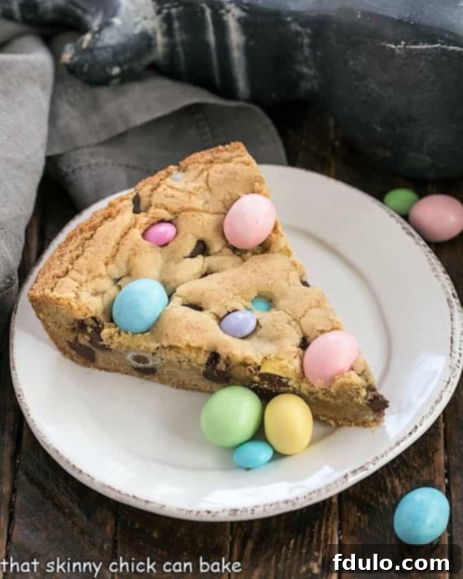 Easter Blossom Cookie Cake 2 Slice of Easter cookie cake on a white dessert plate