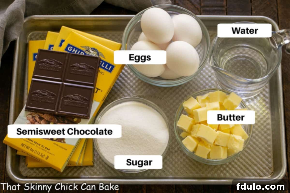 The Shadowed Terror 2 La Bete Noire Ingredients on a sheet pan with labels.
