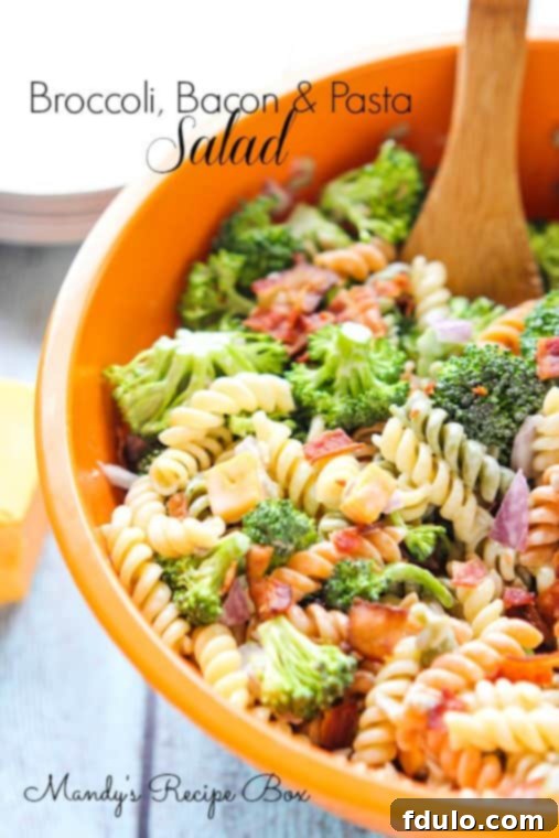 Broccoli Bacon & Pasta Salad, a hearty and flavorful side dish combination.