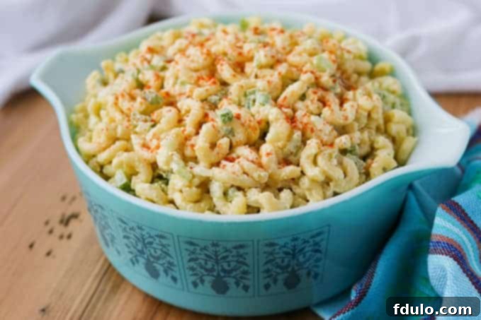 Easy Macaroni Salad, a classic creamy and comforting side dish.
