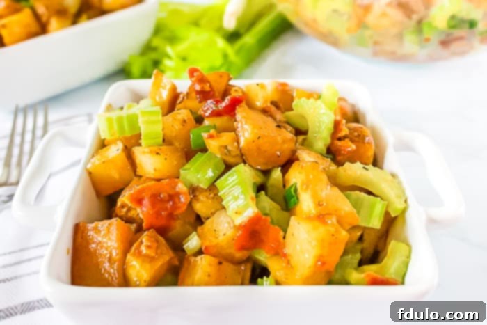 The Best No Mayo Potato Salad with Bacon, a flavorful and lighter twist on a classic.