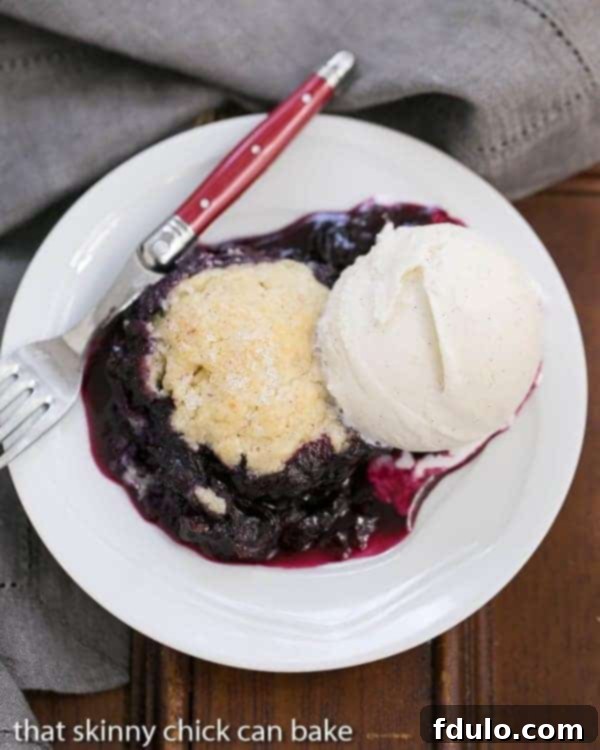 Grilled Blueberry Cobbler | A rustic berry dessert made on the BBQ!