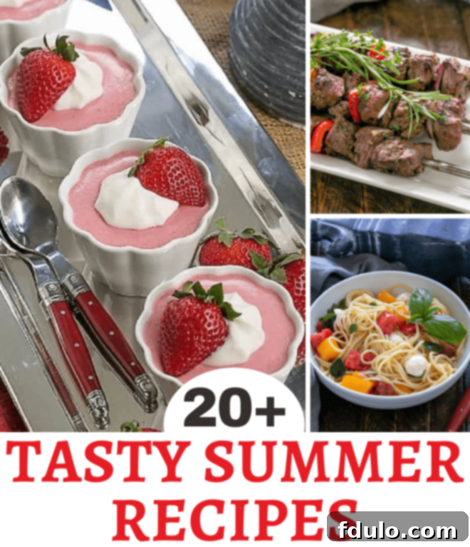 Summer Recipes Collage featuring various seasonal dishes
