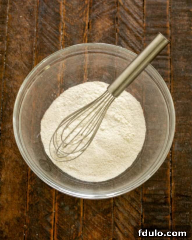 Step 6: Dry ingredients for peach filling mixed in a bowl.