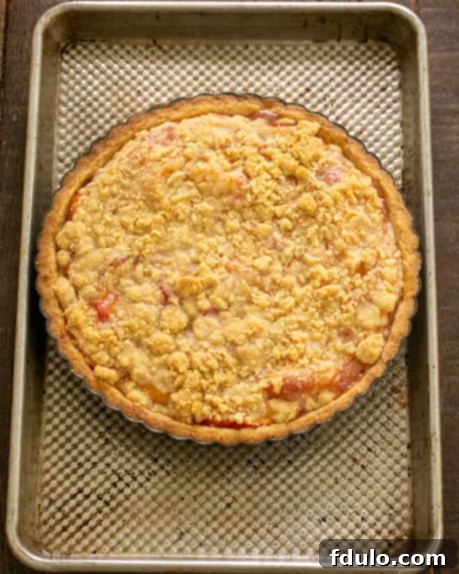 Step 13: Streusel Topped Peach Tart ready for baking.