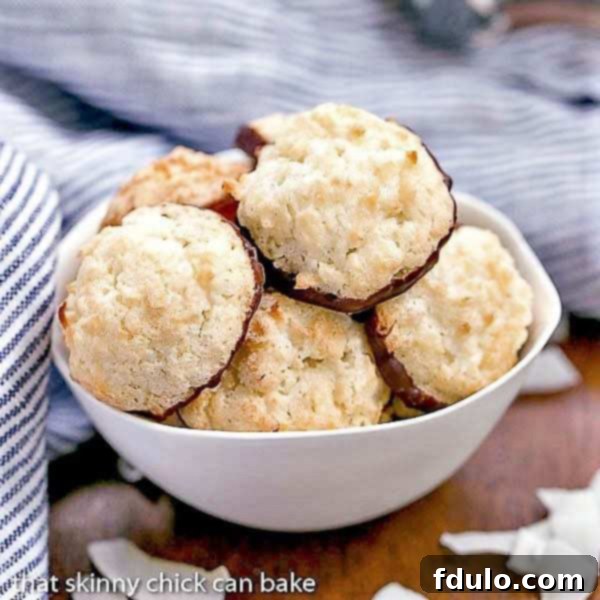 Coconut Macaroons in a white bowl