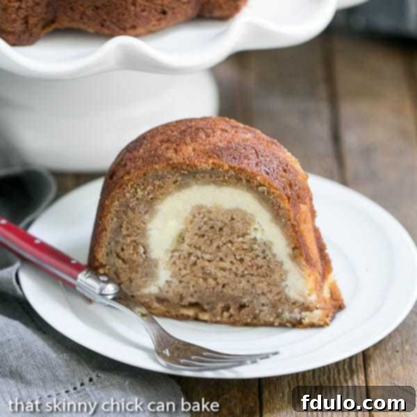 Apple Bundt Cake with a surprise cream cheese filling