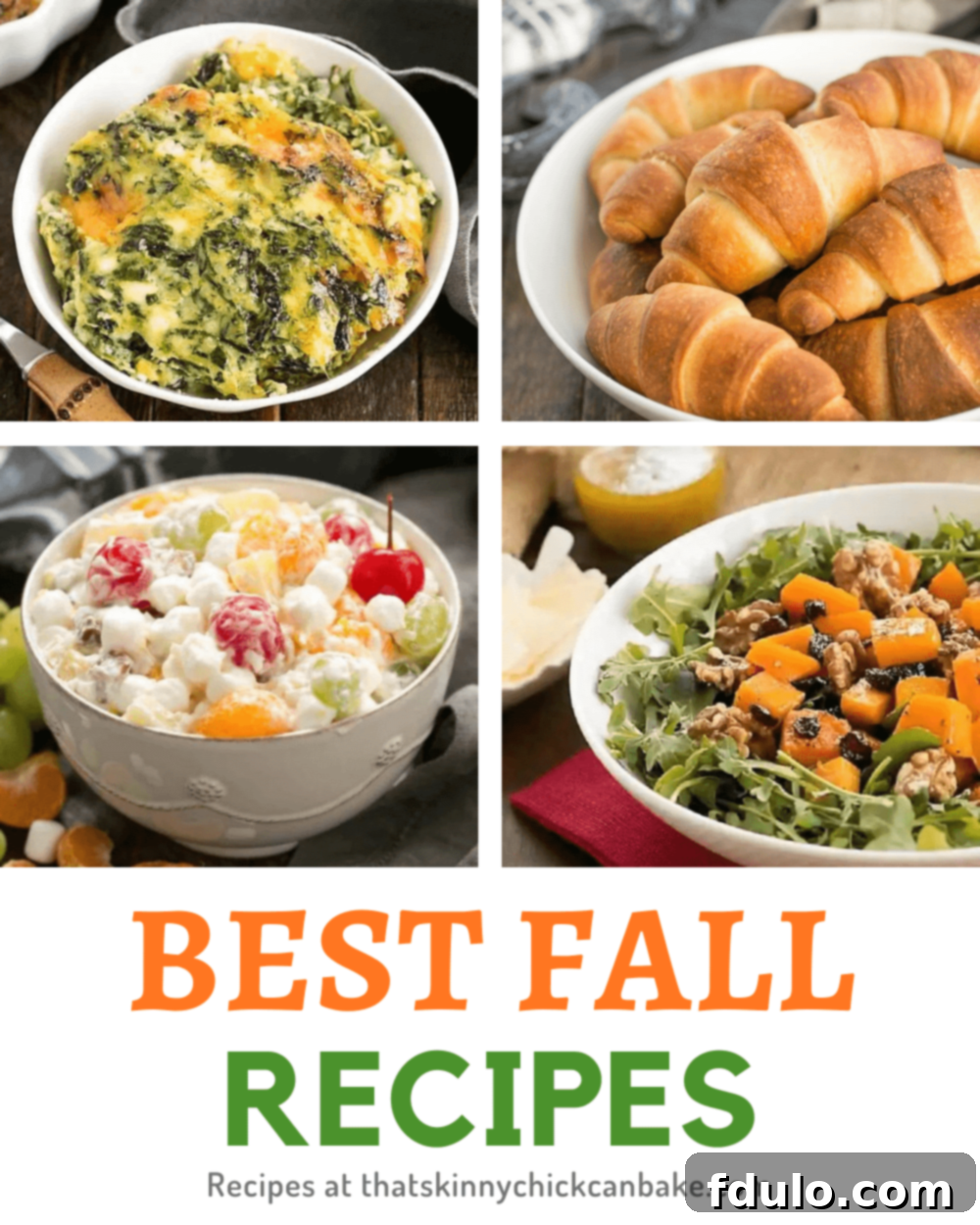 20 Must Try Fall Recipes 2 A collage of four inviting fall dishes with a central title: Best Holiday Side Dishes.