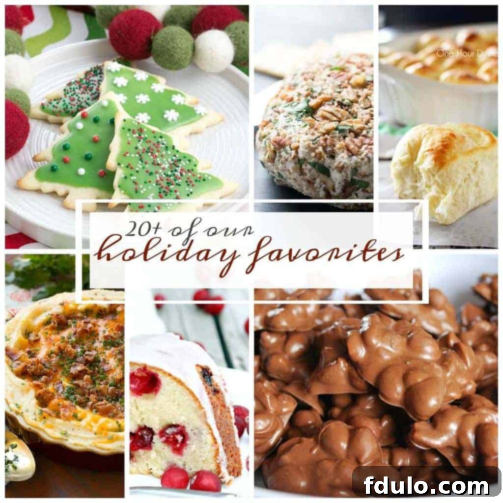 20+ Best Holiday Recipes | A delightful array of festive dishes, from sweet treats like cookies and fudge to savory classics like ham and mashed potatoes, perfect for any holiday gathering.