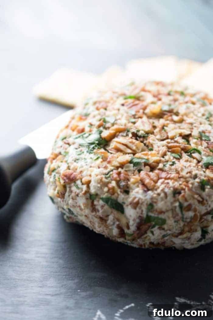 Asiago Cheeseball, a savory appetizer made with Asiago cheese and roasted garlic, perfect for entertaining.