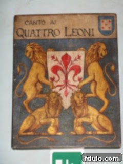 Quattro Leoni restaurant sign in Florence, Italy, inviting visitors to a classic dining experience.